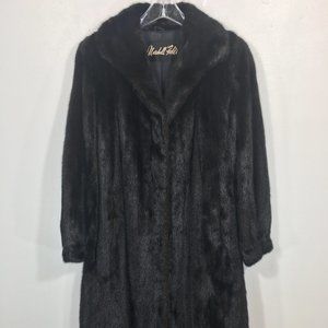 Classic MINK fur coat black Women's Medium jacket Marshall Field's 515